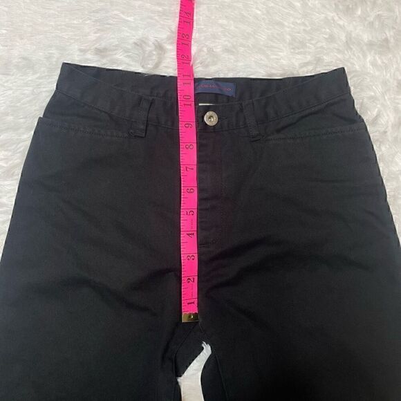 CLUB MONACO Cropped Wide Leg Pants Size XS Black Cotton Preppy Workwear - Picture 5 of 7